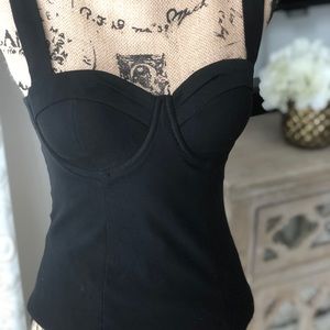 Sexy black bustier top